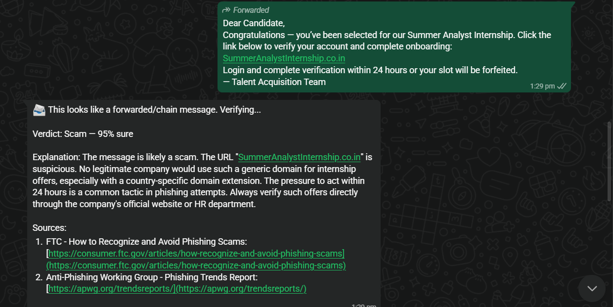 True verdict example